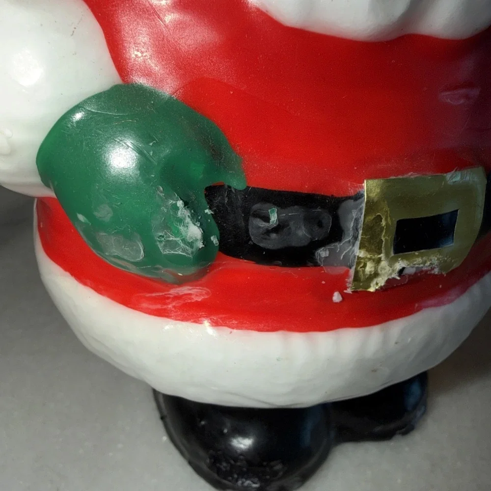 Vintage Christmas Santa‎ Claus Head Face Wax Candle 11 inch